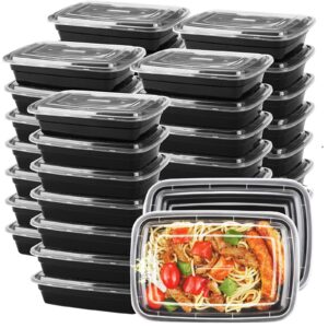 morden ms meal prep container 50 pack 33oz reusable food storage containers with lids - microwave, freezers & dishwashers safe - stackable storage bento lunch boxes to-go container