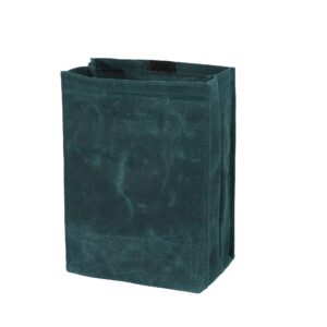 denifiter heavy duty waxed canvas reusable lunch bag, plastic-free, hard fabric, durable for women men (dark green)