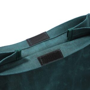 Denifiter Heavy Duty Waxed Canvas Reusable Lunch Bag, Plastic-Free, Hard Fabric, Durable For Women Men (Dark Green)