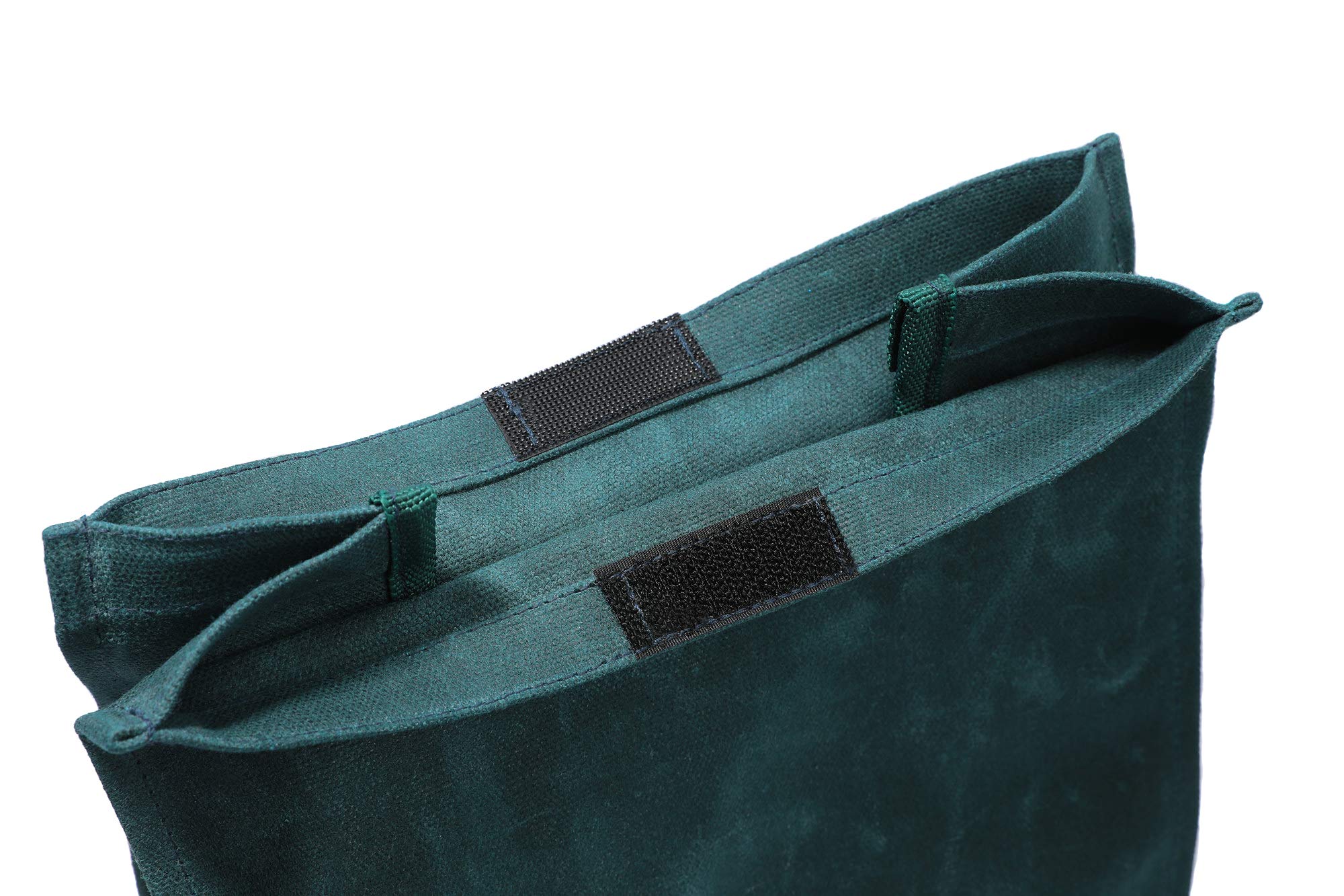 Denifiter Heavy Duty Waxed Canvas Reusable Lunch Bag, Plastic-Free, Hard Fabric, Durable For Women Men (Dark Green)