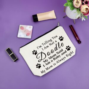 Sazuwu Doodle Mom Gift Doodle Dog Lover Gift Makeup Bag Mother's Day Gift for Doodle Mom Birthday Gifts for Friend Female Cosmetic Bag Doodle Dog Owner Gifts Christmas Gifts Cosmetic Travel Pouch