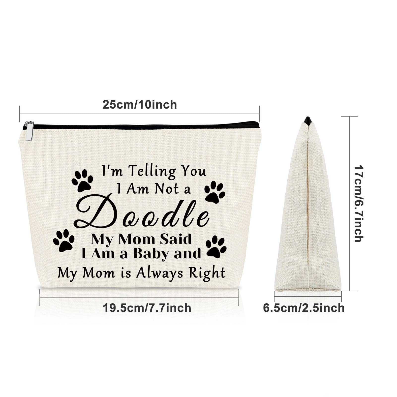 Sazuwu Doodle Mom Gift Doodle Dog Lover Gift Makeup Bag Mother's Day Gift for Doodle Mom Birthday Gifts for Friend Female Cosmetic Bag Doodle Dog Owner Gifts Christmas Gifts Cosmetic Travel Pouch