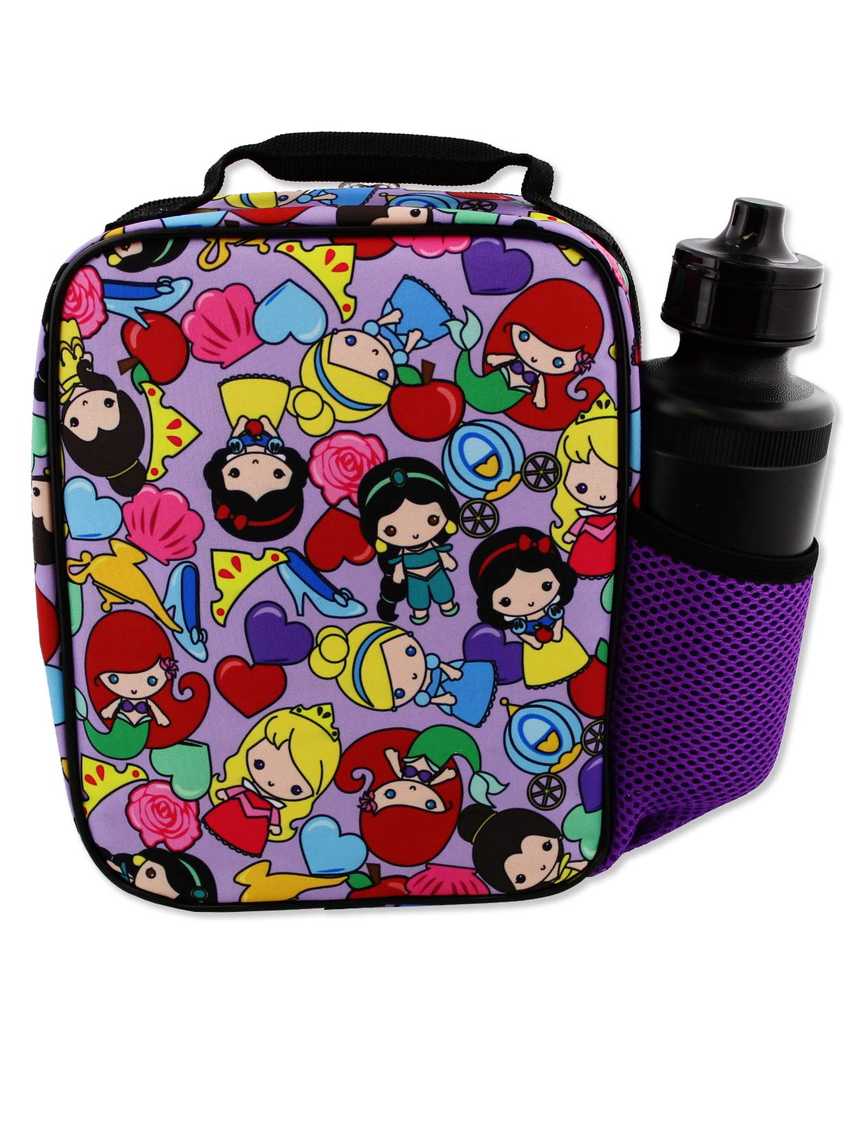 Disney Princess Emoji Girl's Soft Insulated School Lunch Box (One Size, Purple)