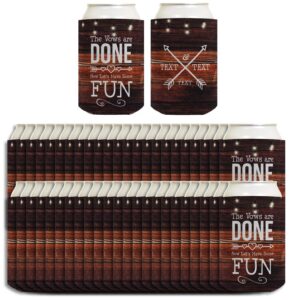 vows are done have some fun custom name wedding coolie 48-pack customized can drink coolie