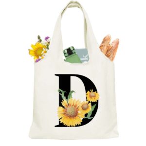 sancaba monogrammed gifts for women,initial tote bag,gift for teacher bridesmaid friendship wife,floral bag,trendy bags