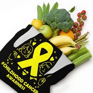 Childhood Cancer Awareness Canvas Shoulder Tote Bags Reusable Handbags Shopping Bag For Daily Women Or Men