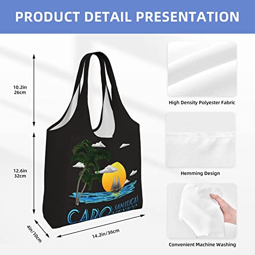 Cabo San Lucas Mexico Canvas Shoulder Tote Bags Reusable Handbags Shopping Bag For Daily Women Or Men