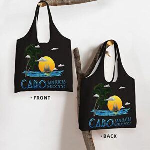 Cabo San Lucas Mexico Canvas Shoulder Tote Bags Reusable Handbags Shopping Bag For Daily Women Or Men