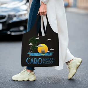 Cabo San Lucas Mexico Canvas Shoulder Tote Bags Reusable Handbags Shopping Bag For Daily Women Or Men