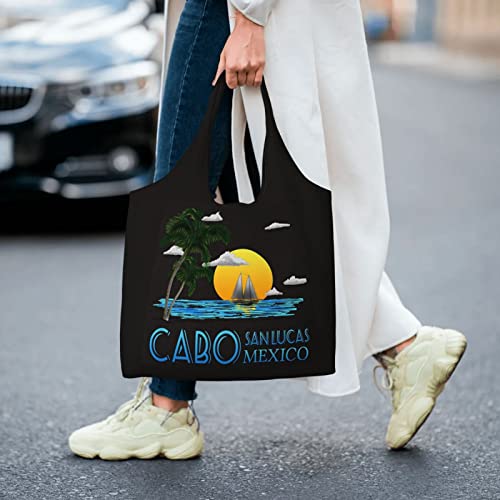 Cabo San Lucas Mexico Canvas Shoulder Tote Bags Reusable Handbags Shopping Bag For Daily Women Or Men