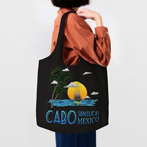 Cabo San Lucas Mexico Canvas Shoulder Tote Bags Reusable Handbags Shopping Bag For Daily Women Or Men