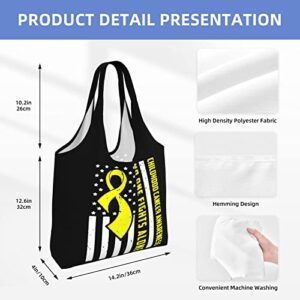 Childhood Cancer Awareness Canvas Shoulder Tote Bags Reusable Handbags Shopping Bag For Daily Women Or Men