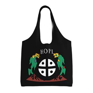 flag of the hopi nation canvas shoulder tote bags reusable handbags shopping bag for daily women or men