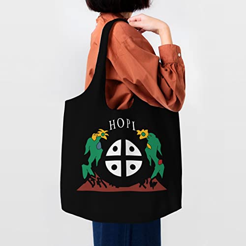 Flag Of The Hopi Nation Canvas Shoulder Tote Bags Reusable Handbags Shopping Bag For Daily Women Or Men