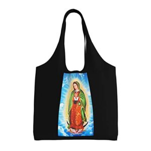 guadalupe virgin canvas shoulder tote bags reusable handbags shopping bag for daily women or men