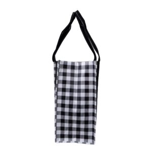 Stola Market Tote – Water Resistant, Wipe Clean Collapsible Tote Bag – Food Grade Grocery Bag – Ideal for Picnics, Outdoor Concerts, Leisure or Work,Gingham Check