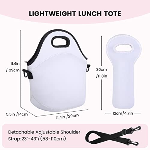 Valyria Sublimation Blanks Lunch Bag Water Bottle Holder, Thick Insulated Lunch Tote Box Water Bottle Carrier Bag-Reusable Lunch Organizer Cooler Bag with Zipper for Outdoor Travel Picnic Work