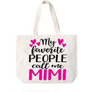 cocovici mimi tote bag | my favorite people call me mimi | grandma gifts | mimi gifts | mimi christmas gift | christmas gift from grandkids (my favorite people call me mimi pink/black font)