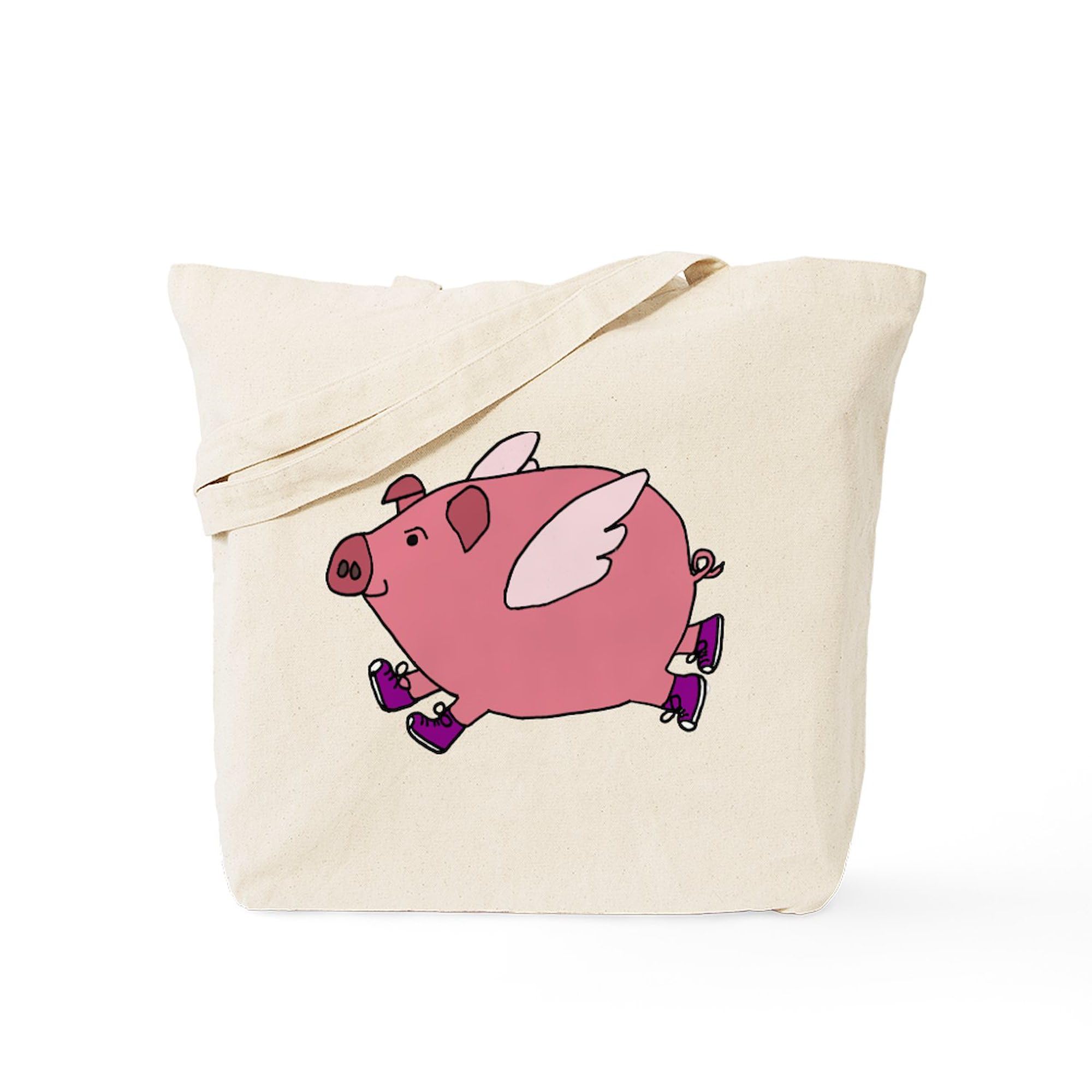 CafePress Flying Pig With Sneakers Tote Bag Canvas Tote Shopping Bag