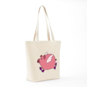 CafePress Flying Pig With Sneakers Tote Bag Canvas Tote Shopping Bag