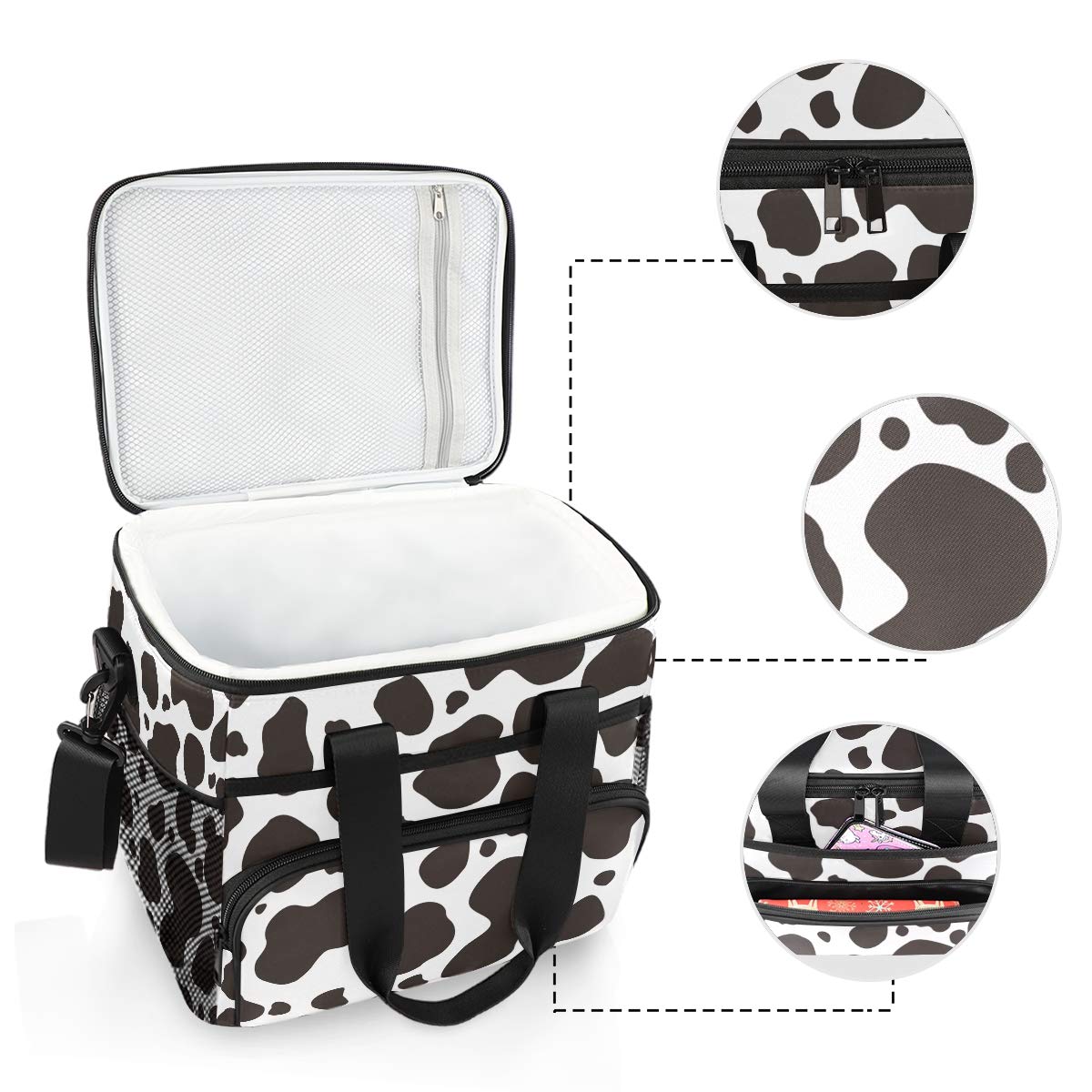 ALAZA Abstract Cow Skin Large Cooler Insulated Picnic Bag Lunch Box for Adult Men Women