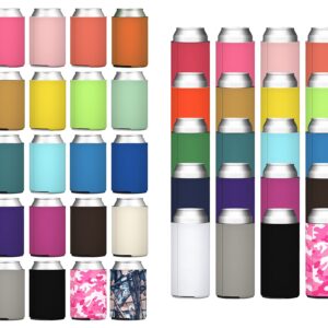 TahoeBay Can Cooler Bundle (50-Pack) Standard and Slim Sleeves (Multicolor)