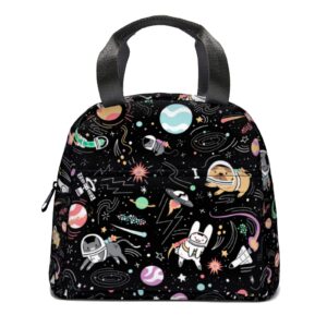 giwawa outer space lunch bag for boys cat dog animal lunch box insulated lunch box lightweight lunch organizer cooler bag kid school women men adult