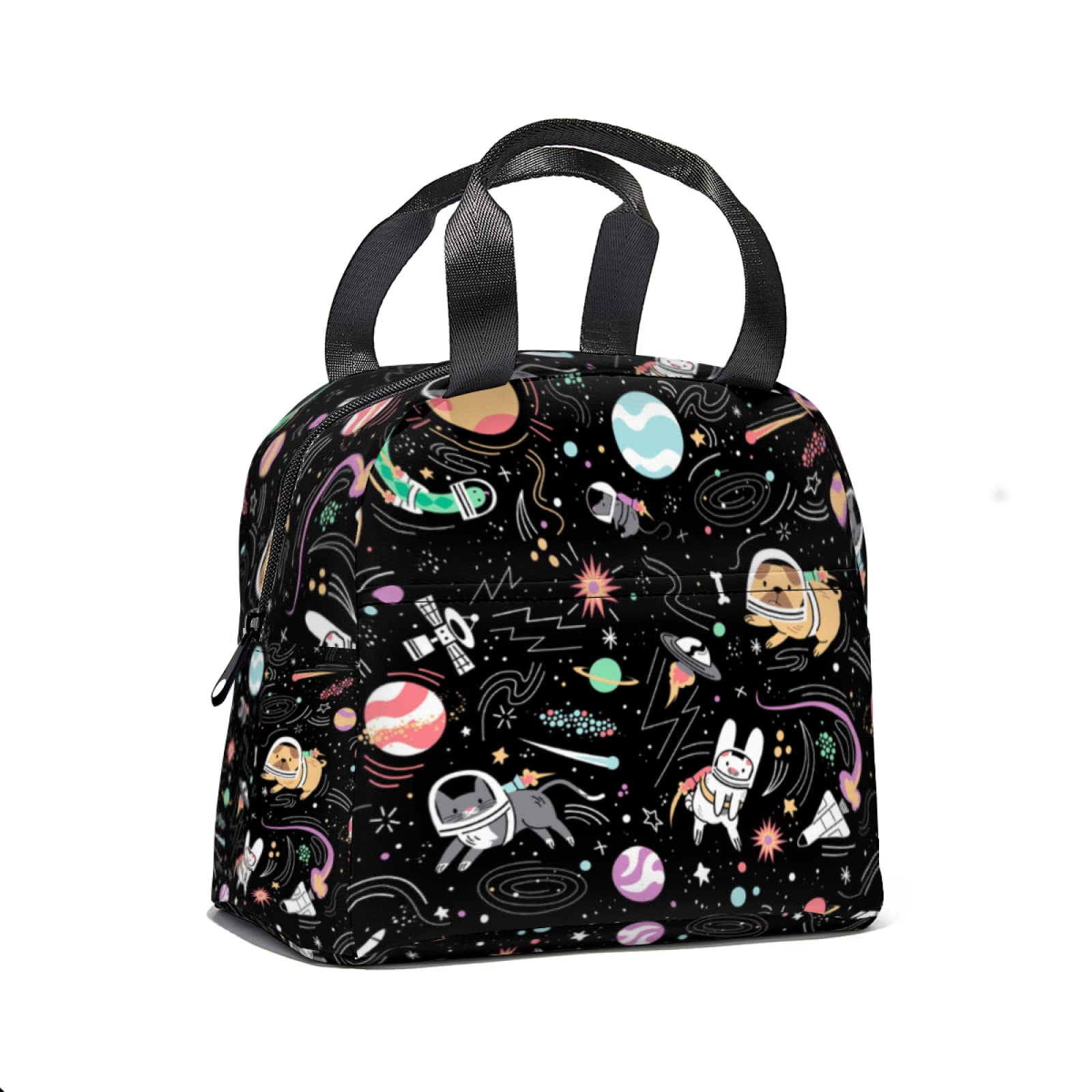 Giwawa Outer Space Lunch Bag for Boys Cat Dog Animal Lunch Box Insulated Lunch Box Lightweight Lunch Organizer Cooler Bag Kid School Women Men Adult