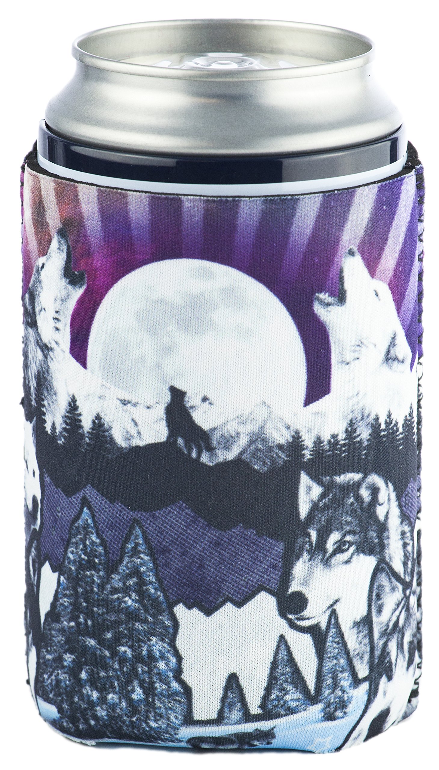 Funny Guy Mugs Wolf Collapsible Neoprene Can Coolie - Drink Cooler