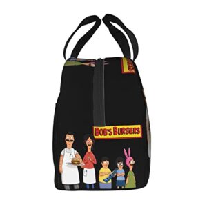 ORPJXIO Lunch Bag Bob's Anime Burgers Reusable Lunch Box Portable Insulated Lunch Tote for Outdoor Picnic Office 8.5 X 8 X 5in