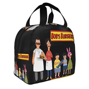 ORPJXIO Lunch Bag Bob's Anime Burgers Reusable Lunch Box Portable Insulated Lunch Tote for Outdoor Picnic Office 8.5 X 8 X 5in