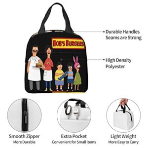 ORPJXIO Lunch Bag Bob's Anime Burgers Reusable Lunch Box Portable Insulated Lunch Tote for Outdoor Picnic Office 8.5 X 8 X 5in