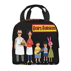 ORPJXIO Lunch Bag Bob's Anime Burgers Reusable Lunch Box Portable Insulated Lunch Tote for Outdoor Picnic Office 8.5 X 8 X 5in