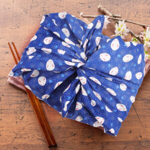 ABOOFAN Japanese Traditional Wrapping Cloth Rabbit Printed Handkerchief Bento Lunch Bandana Cover Bag Gift Box Packaging Cloth for Home Outdoor Picnic