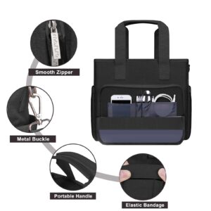 MOSISO Insulated Lunch Bag for Women Men, Cooler Bag for Work/Picnic/Hiking, Portable Lunch box with Front Pocket & Adjustable Shoulder Strap, Black