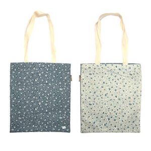 EMANUEL Cotton Tote Bag for Women | Printed Reusable Bags (Blue)