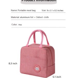 5.5 L Pink Bear Small Lunch Bags for Women, Portable Insulation Bags, Reusable Lunch Bags, Can be Used for Picnics, Work, etc. (S, Pink Bear)