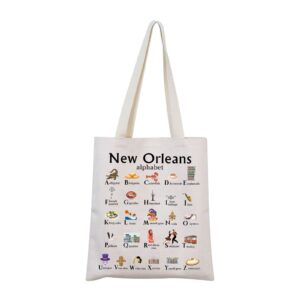 mnigiu new orleans canvas tote bag new orleans welcome bag new orleans tote reusable shopping bagg (tote bag)