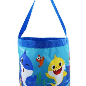 Baby Shark Boys Girls Collapsible Gift Basket Bucket Tote Bag (Blue, One Size)