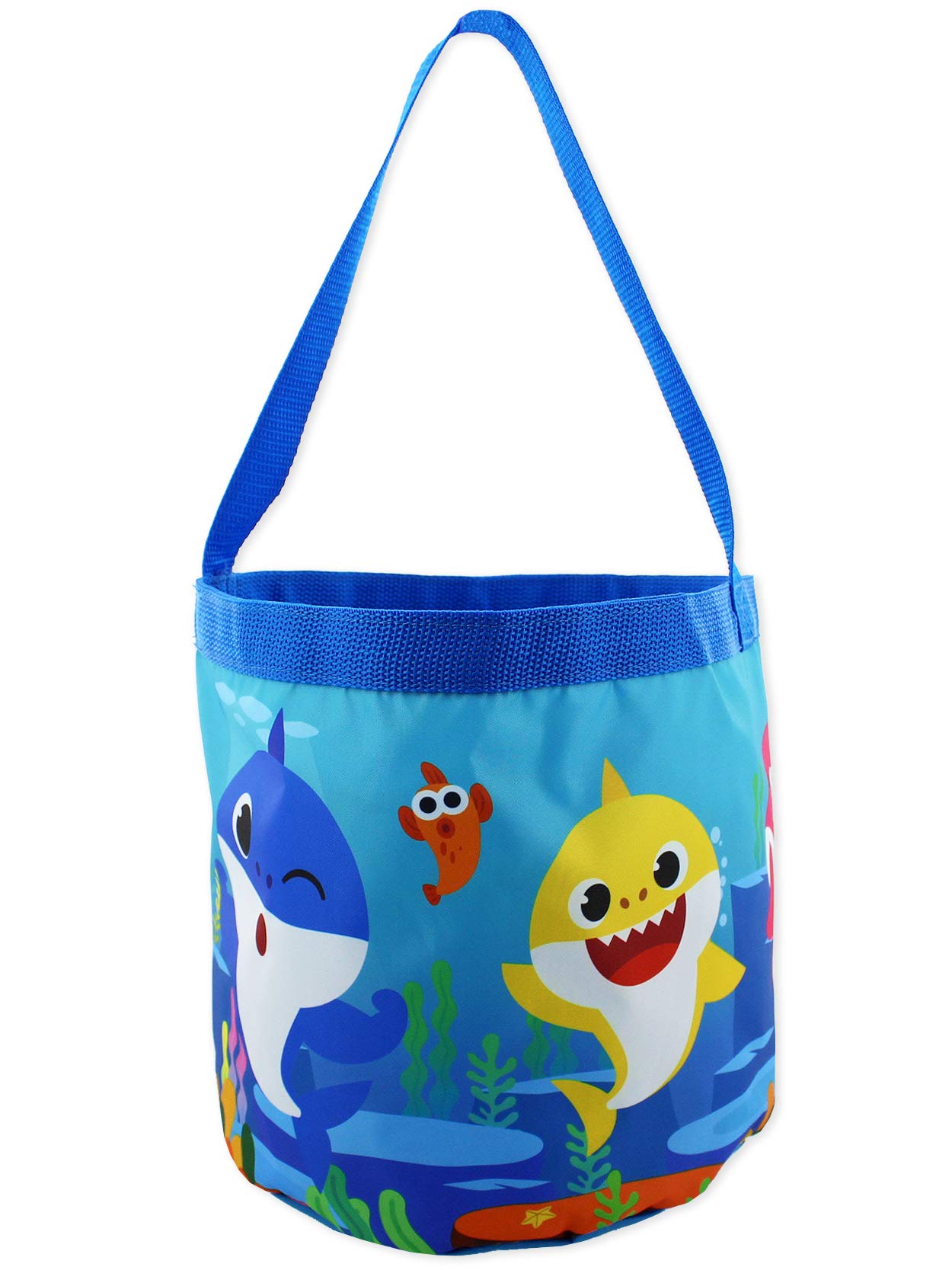 Baby Shark Boys Girls Collapsible Gift Basket Bucket Tote Bag (Blue, One Size)