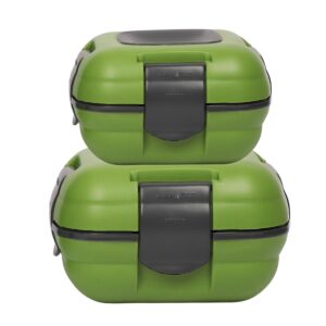 lunch box - pinnacle inulated leak proof lunch box for kids/adults - stainless steel thermal lunch box container for school set of 2 sizes (green, 16-32 oz)