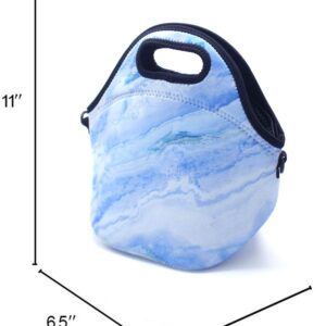 ALLENLIFE neoprene lunch bag Insulated handbags Lunch Box Cooler Bag for school children teen girls women (BLUE)