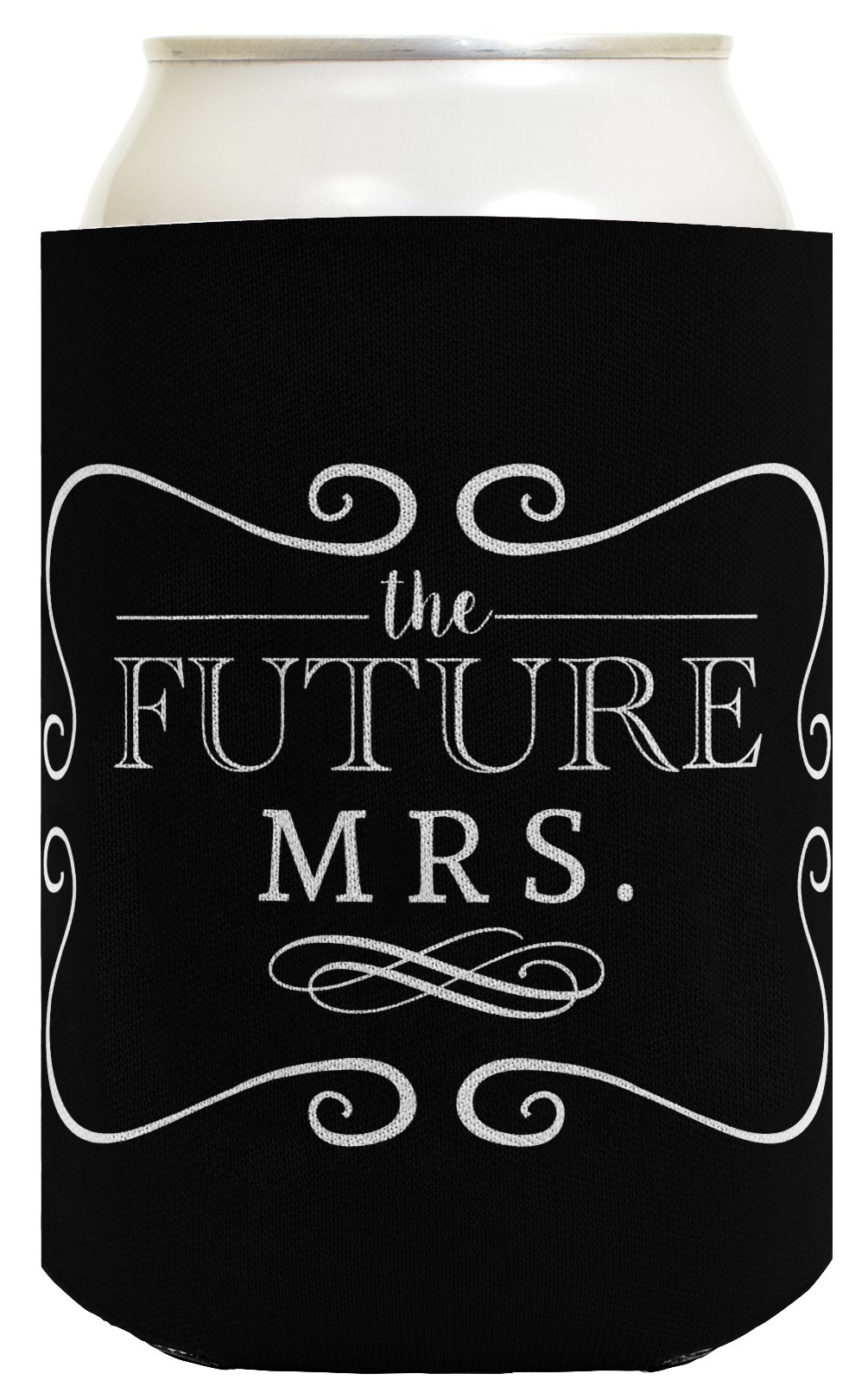 Bridal Shower Gifts Future Mr & Mrs Wedding Gift 2 Pack Can Coolie Drink Coolers Coolies Black
