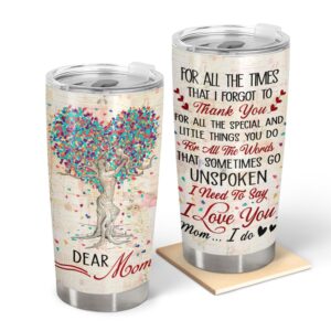 wander prints gift for mom, gifts for mother-in-law, step mom, grandma, mother's day, birthday gifts - for all the times that i forgot - custom tumbler, travel cup, insulated 20oz cup