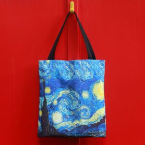 Van Gogh Reusable Art Tote Bag, Aesthetic Canvas Carry on Shoulder Tote, Women Work Beach Travel