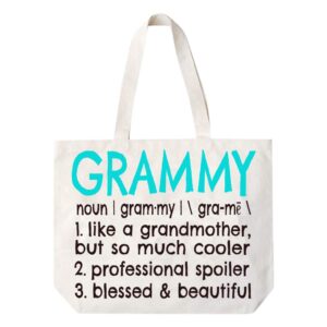cocovici grammy tote bag | grammy definition | grandma gifts | grammy gifts | grammy christmas gift | christmas gift from grandkids (grammy definition turquoise/black font)