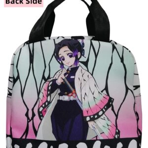 XIXISA Anime Demon Slayer Kochou Shinobu Lunch Box Holder Insulated Lunch Cooler Bag for Men and Women Travel Portable Storage Bag (Kochou Shinobu)