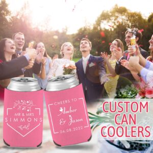 Custom Can Beer Coolers Sleeve 1-150 Bulk Personalized Insulated Beverage Bottle Holder with Photo Image Logo Text for Party Wedding Birthday