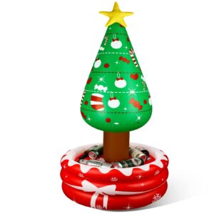 inflatable christmas tree coolers drink beverage inflatable cooler christmas decorations party supplies for home office holiday winter party decorations, multicolored, 50 x 25 inches