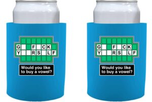go f yourself thick foam can coolie (light blue 2 pack)